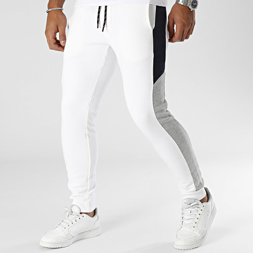 Pantalon Jogging A Bandes Twill Reid Blocking Blanc