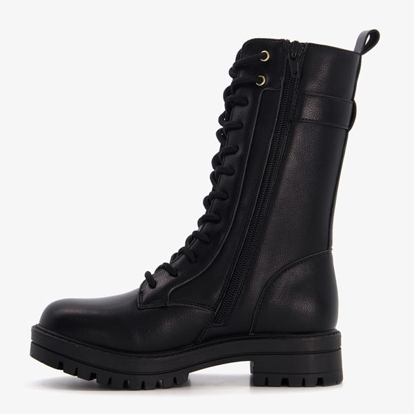 Blue Box meisjes veterboots met gespen zwart