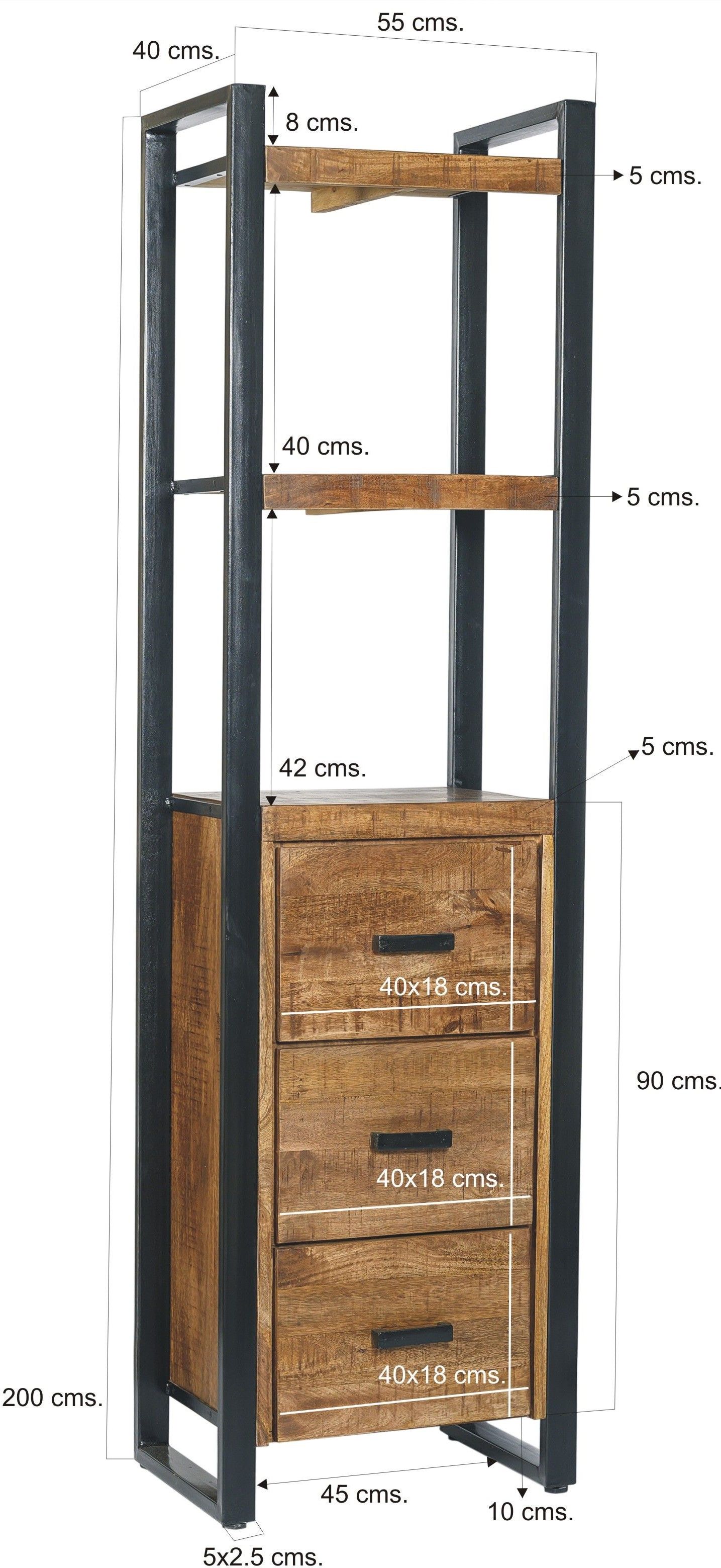 Wandkast Nairobi B55 x D40 x H200 cm