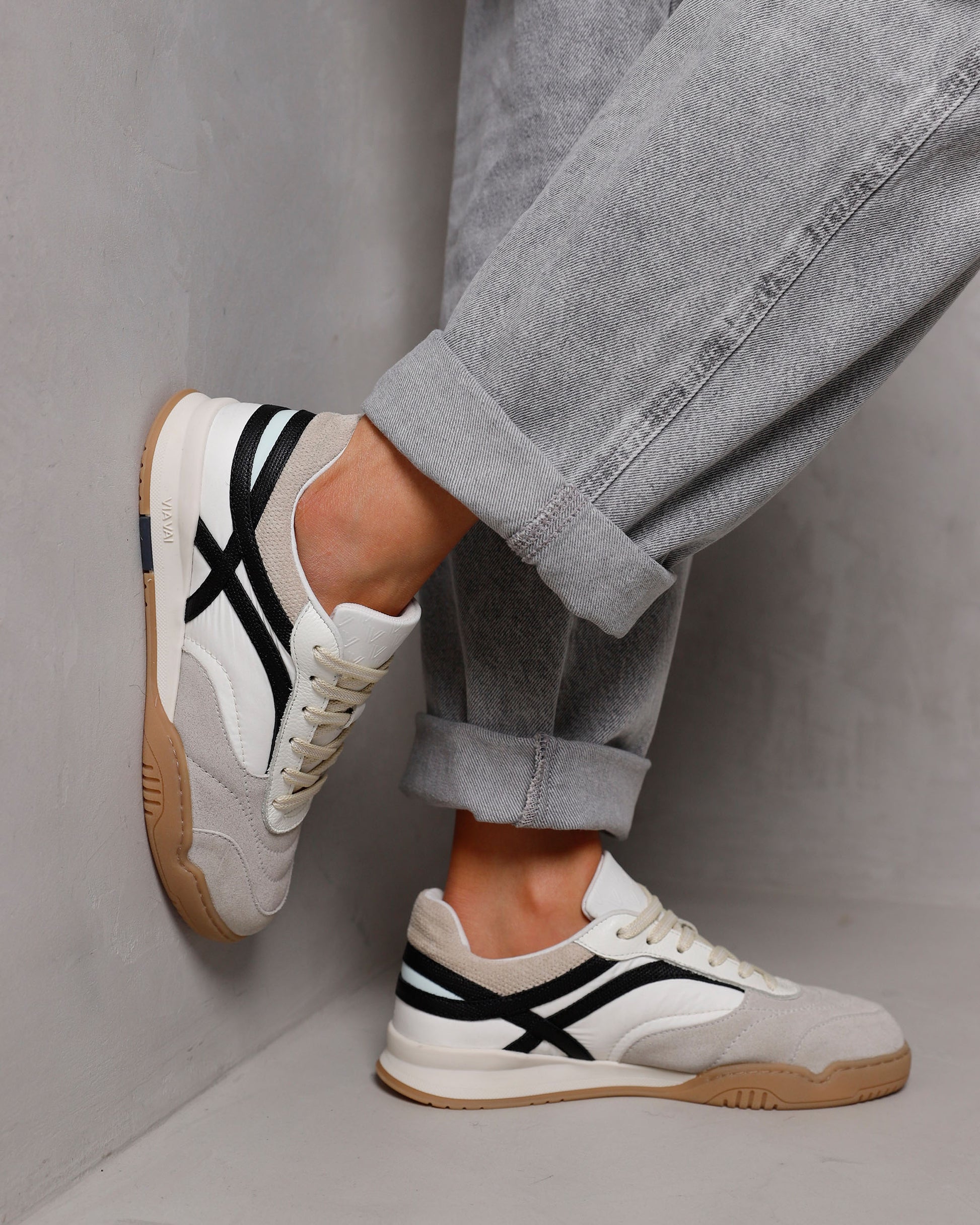 VIA VAI beige dames sneakers Kris Sky