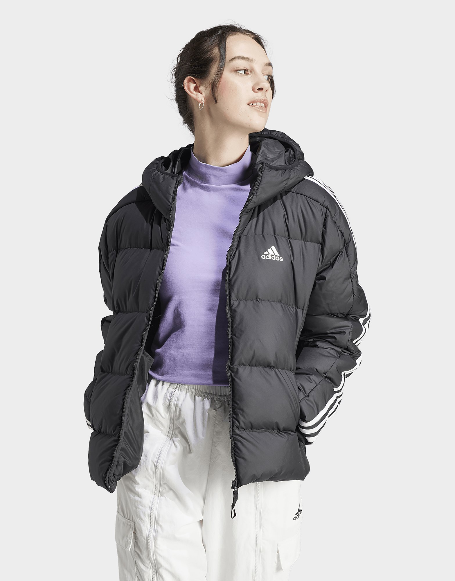 adidas Doudoune à capuche semi-épaisse Essentials 3-Stripes