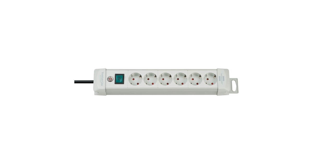 BrennenstuhlPremium-Line stekkerdoos H05VV-F, 3m stekkerdoos  (Lichtgrijs, voor 6 stekkers)