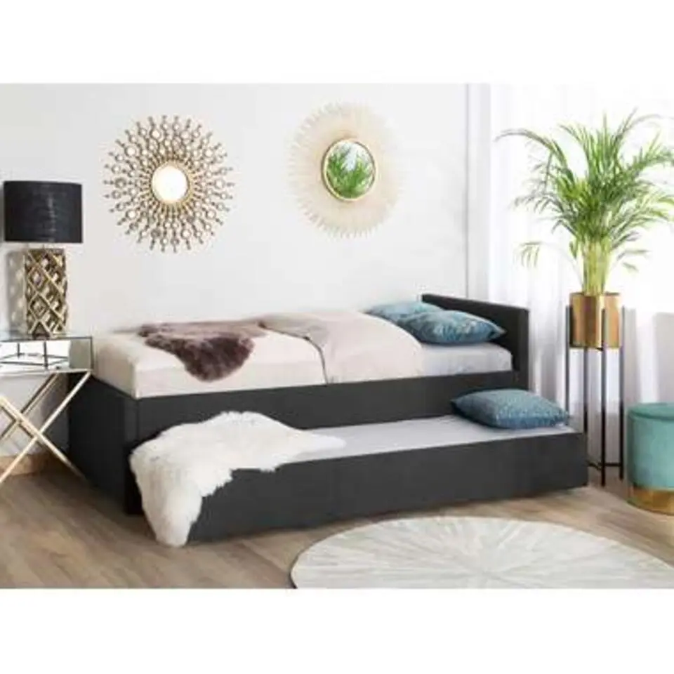 MARMANDE - Onderschuifbed - Grijs - 80 x 200 cm - Polyester