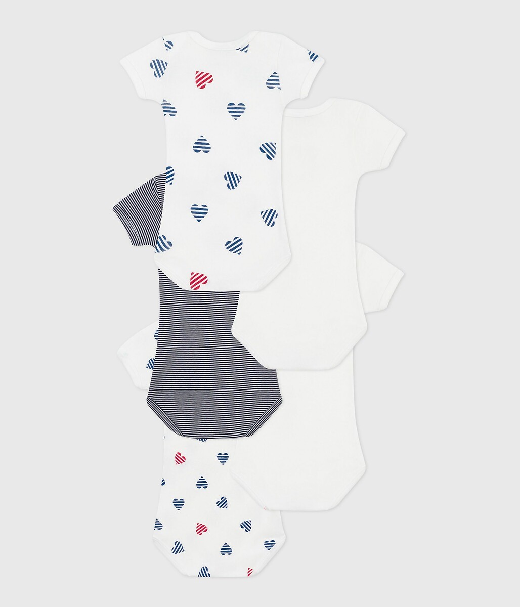 PETIT BATEAU<br>Conjunto de 5 bodies de manga curta