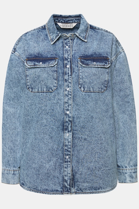 Jeanshemd, oversized, Vintage Look, Langarm