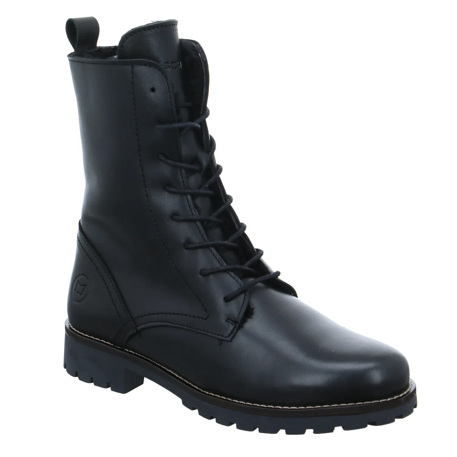 SCHUHENGEL Boot Schwarz Leder  mit Lammfellfutter