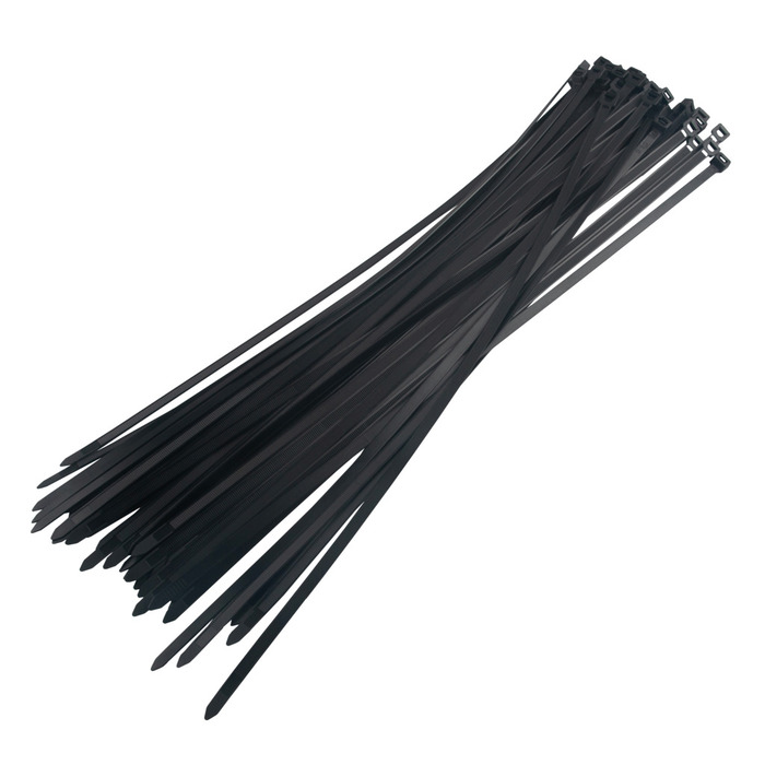Kabelstrips 500 mm sort 50 stk. - Elworks
