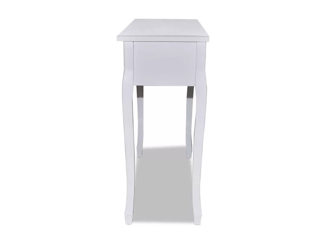 Table de console et coiffeuse avec 3 tiroirs Blanc