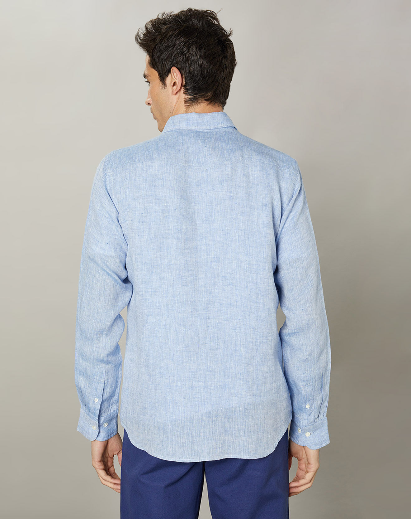 Hartford Chemise slim 100% Lin Storm chambray