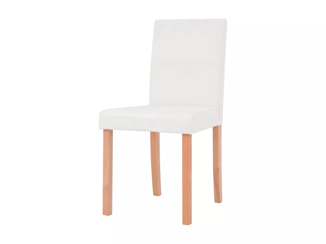 Table et chaises 7 pcs Cuir synthétique Chêne Couleur crème