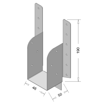 Raveeldrager met Strip Verzinkt 190x46 mm