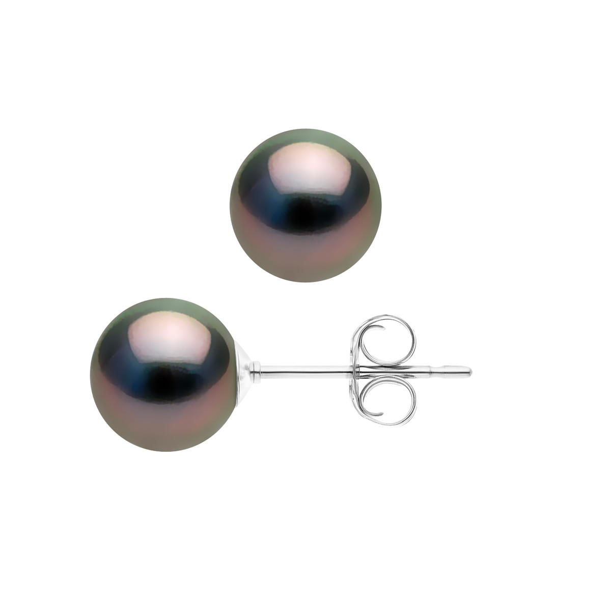 Boucles d'Oreilles - Or Blanc - Perles de Culture de Tahiti