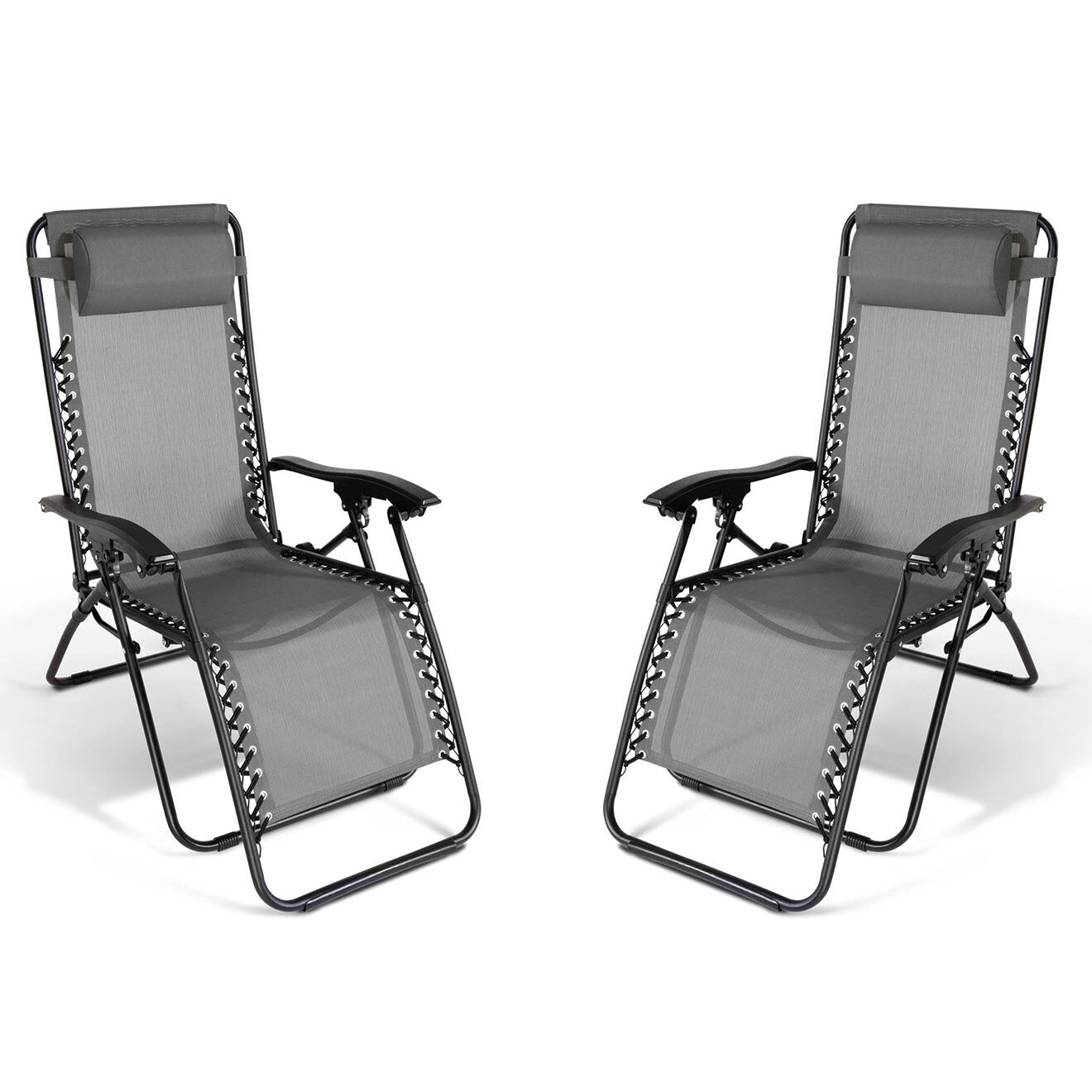 Pratik Garden 2 Fauteuils de jardin Relax anthracite - 70x110x92 cm