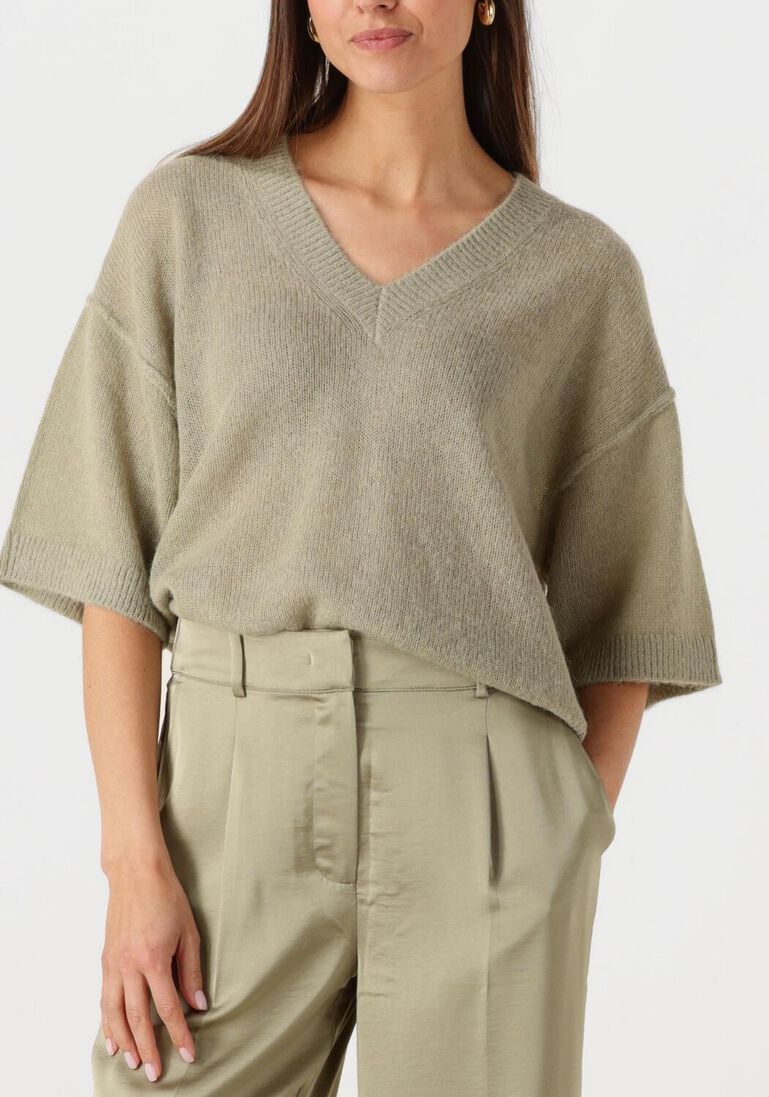 groene dante6 trui talya v-neck sweater
