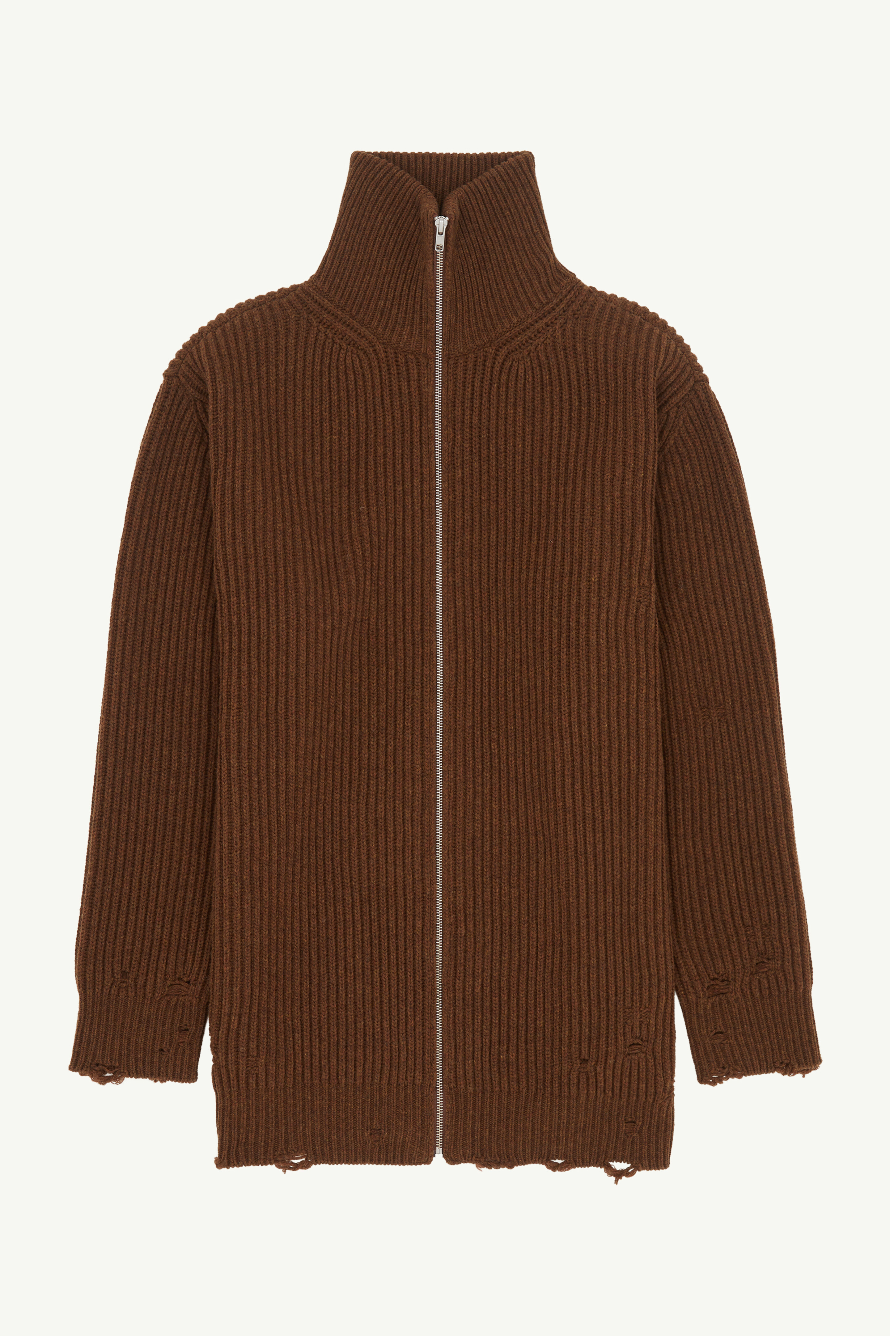 Veste en maille côtelée en laine pour femme | MM6