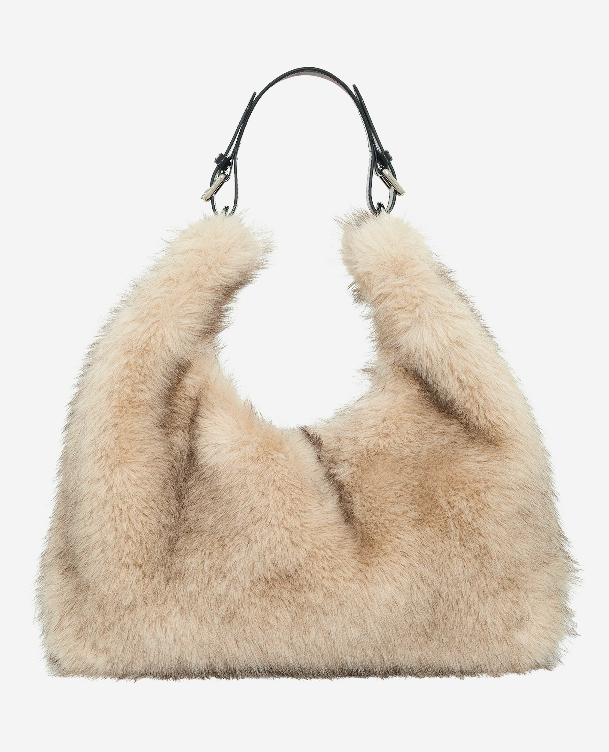Sac effet fourrure beige