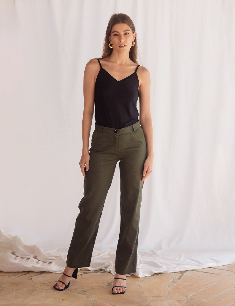 HBT ARMY HERRINGBONETWILL | BROOKLYN PANTALON KAKI