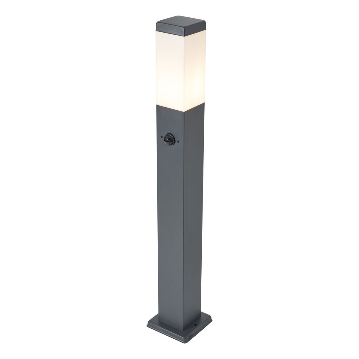 Buitenlamp donkergrijs met opaal glas 80cm IP44 met stopcontact en bewegingssensor - Malios