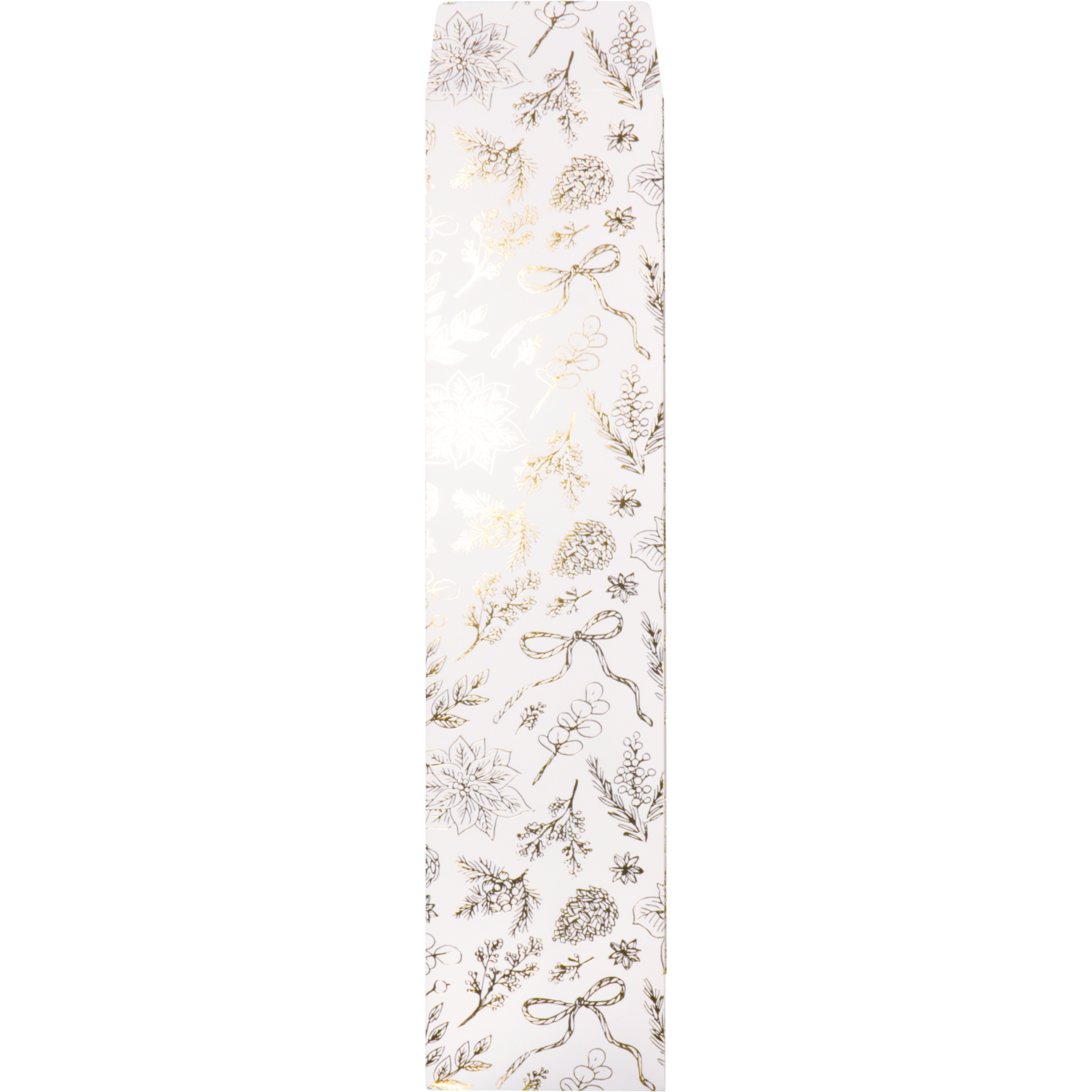 Fleszak, 9.5x41x9.5cm, Botanical, papier + PE, wit/goud