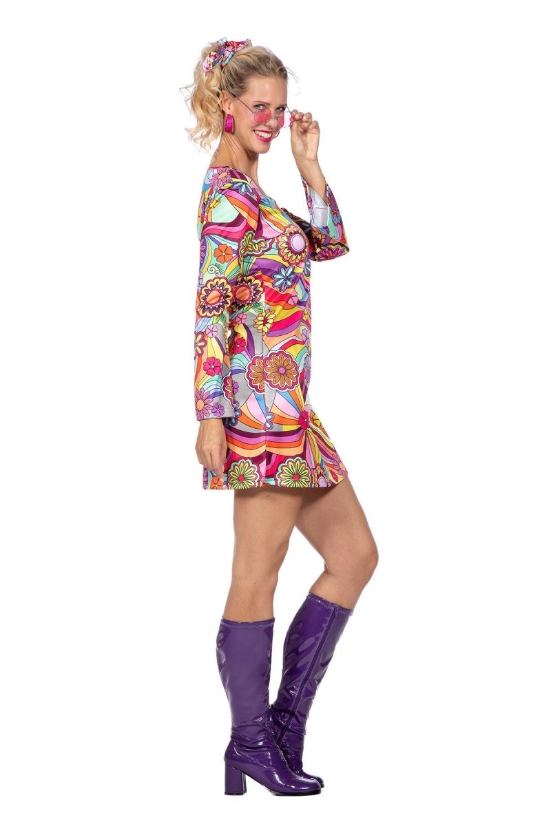 Hippie jurkje roze bloemen