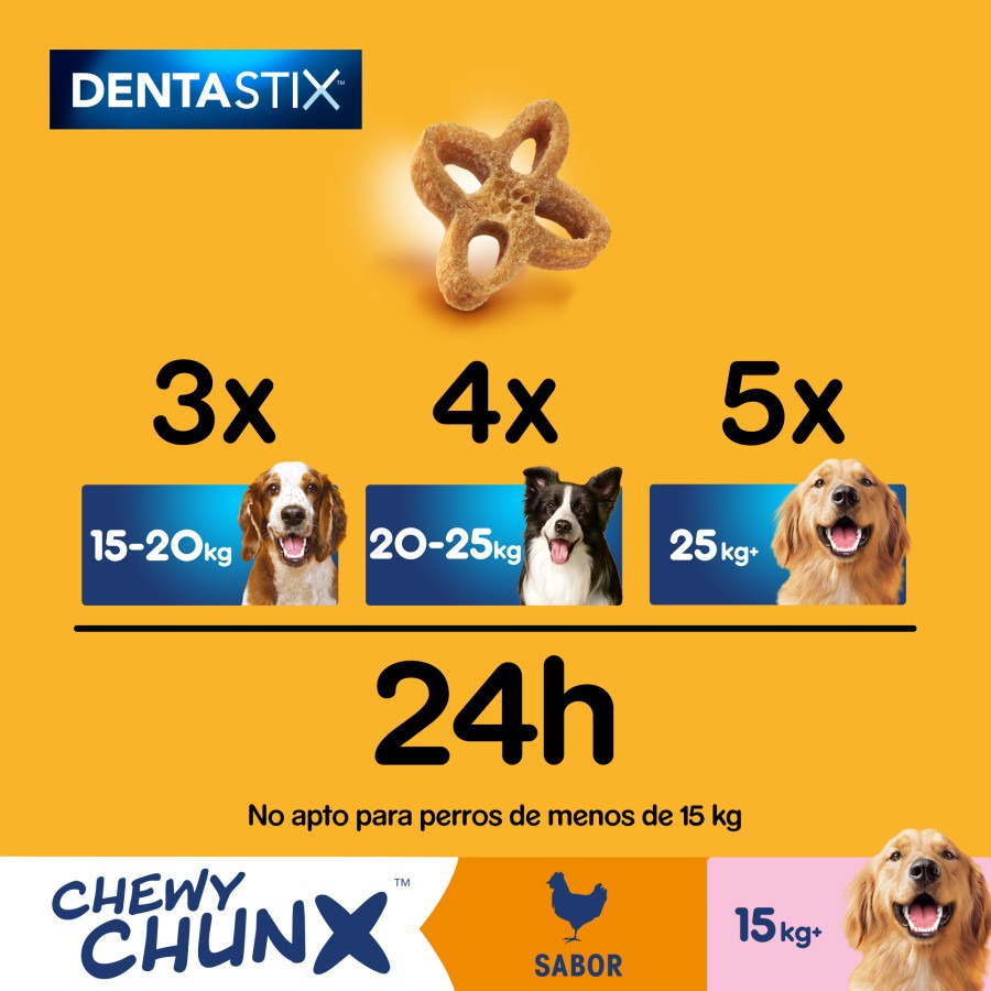 Pedigree Dentastix Chewy Chunx Petiscos Dentais Sabor Frango para Cães de Porte Médio e Grande