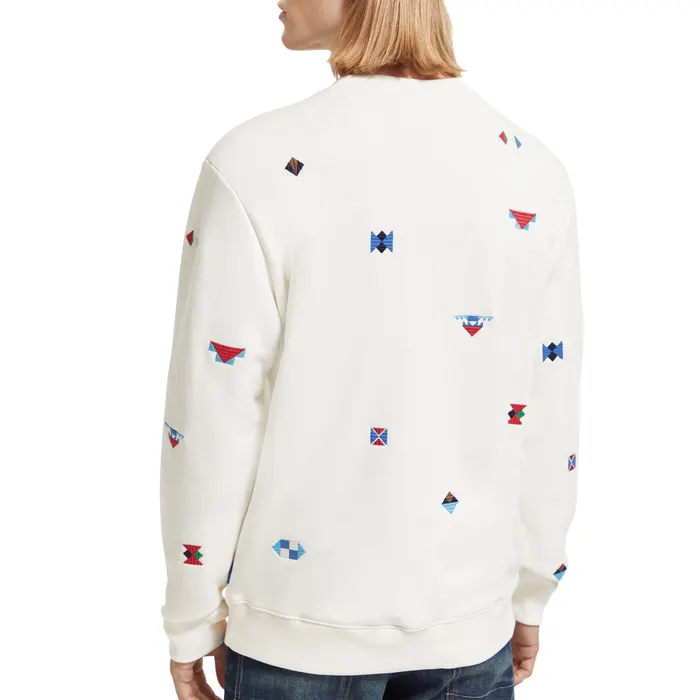 Scotch & Soda AOP Embroidery Sweater Heren