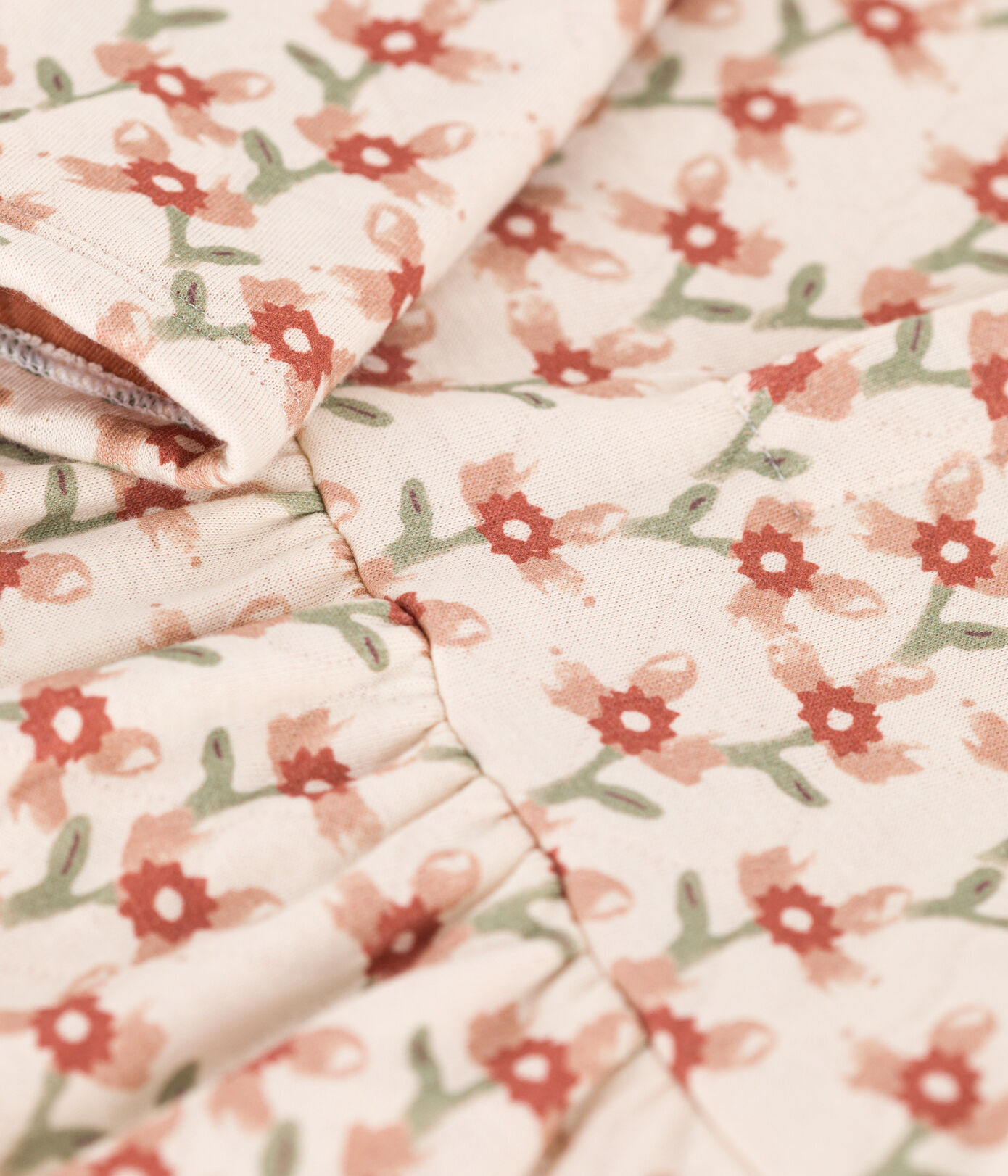 Robe manches longues en tubique matelassé imprimé bébé
