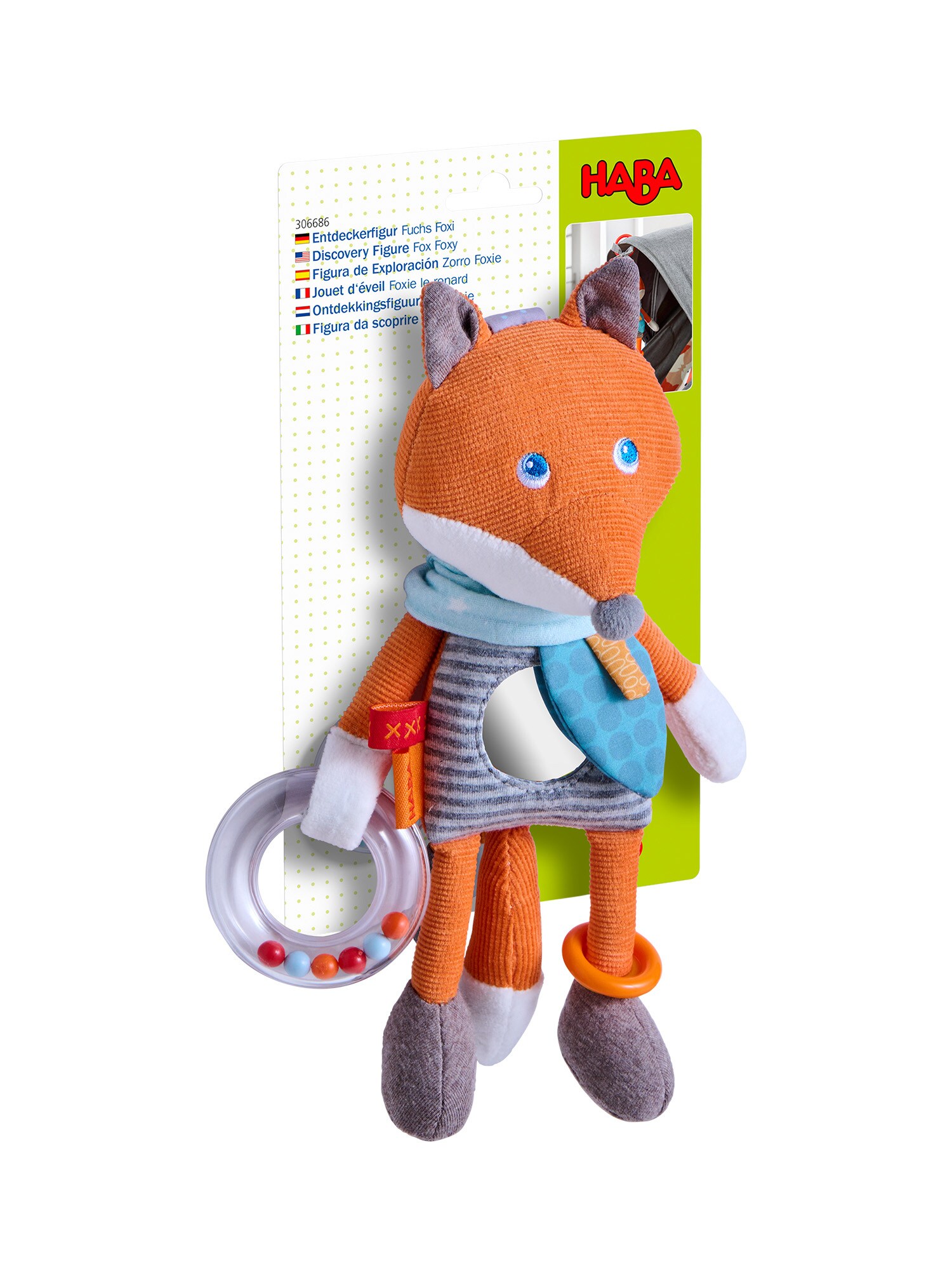 HABA Unisex Stoffpuppe Entdeckerfigur Fuchs Foxi 1er Pack