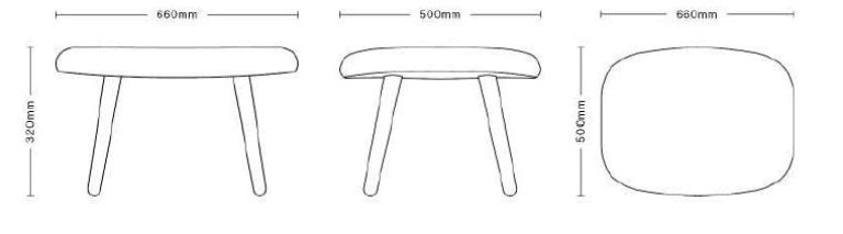 Hay About An Ottoman AAL03 hocker divina 120, onderstel gezeept eiken