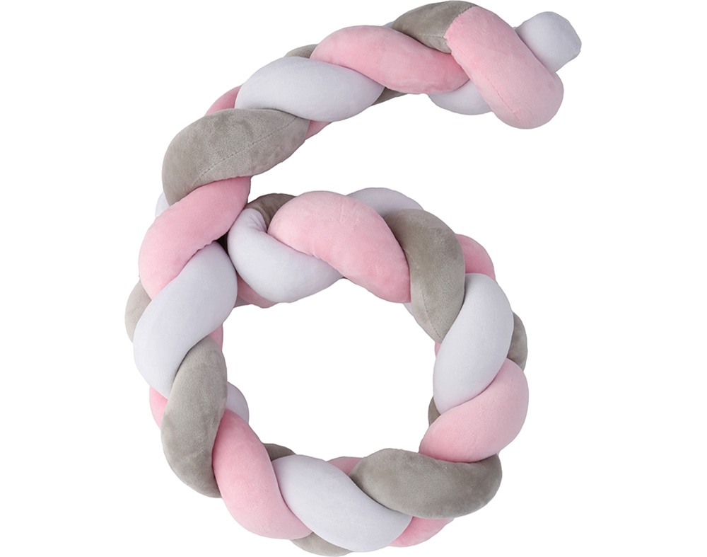 TRANÇA DECORATIVA PLASTIMYR ROSA CINZENTO E BRANCO 120CM