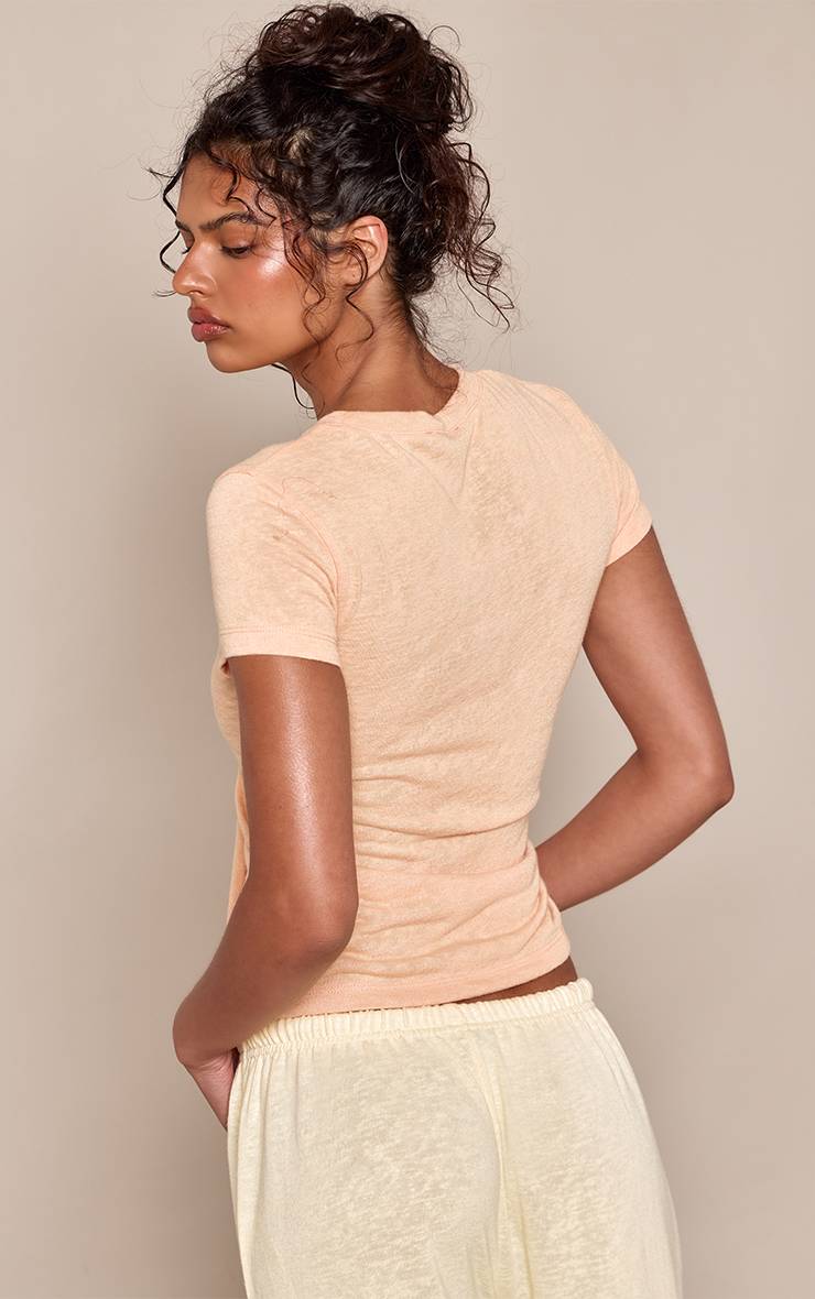 Pêche T-shirt En Jersey Slub À Manches Courtes