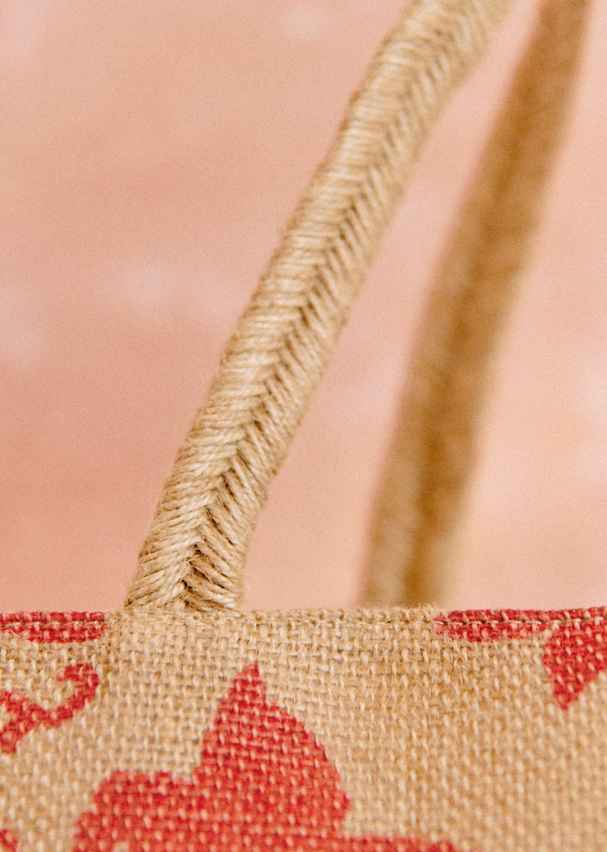 Grand Cabas Jute - Fleurs des jardins rouge - SACS/NEW SACS Nos Paniers 5906384