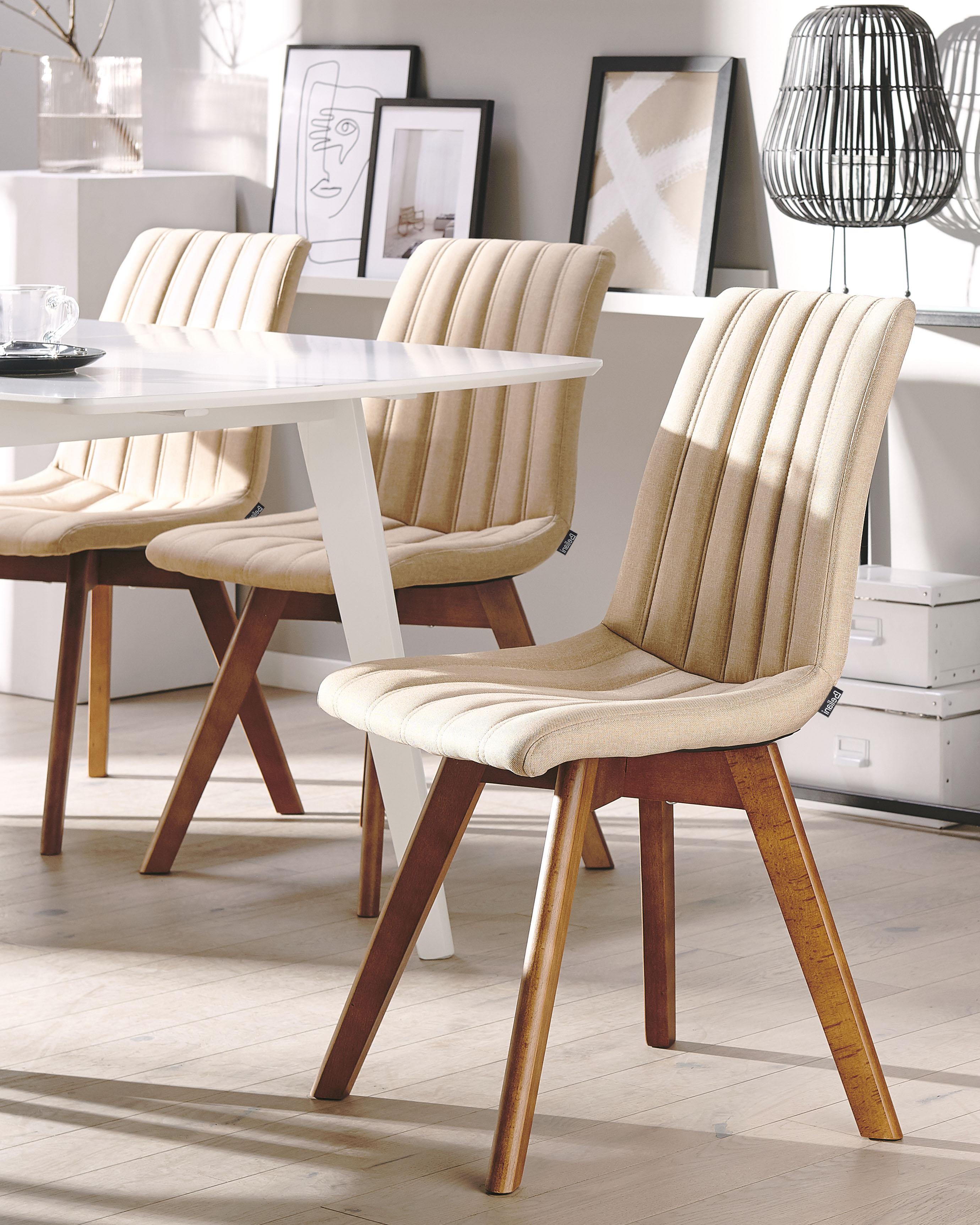Set van 2 eetkamerstoelen CALGARY Zandbeige