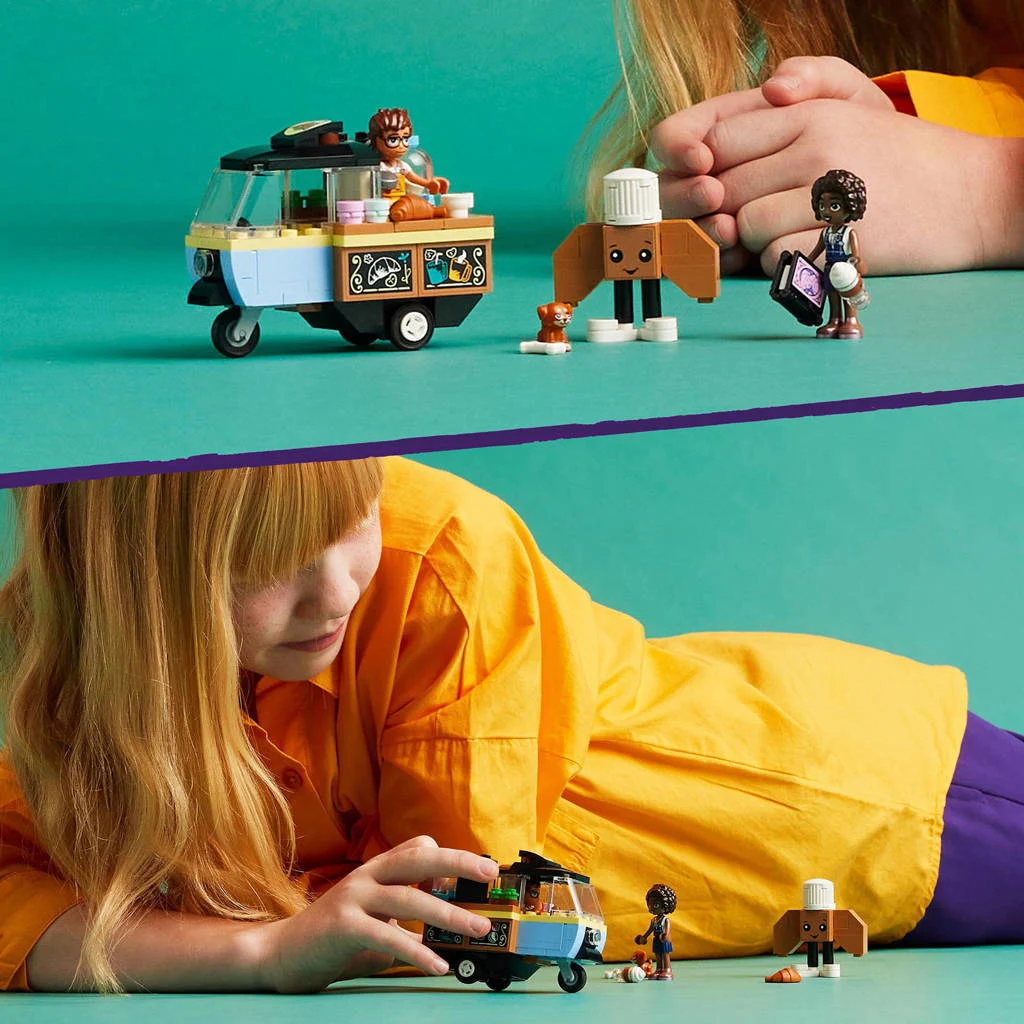 Toffe set!Bakkersfoodtruck Bakkerij Speelgoed Voertuig Set met Mini Poppetjes 42606