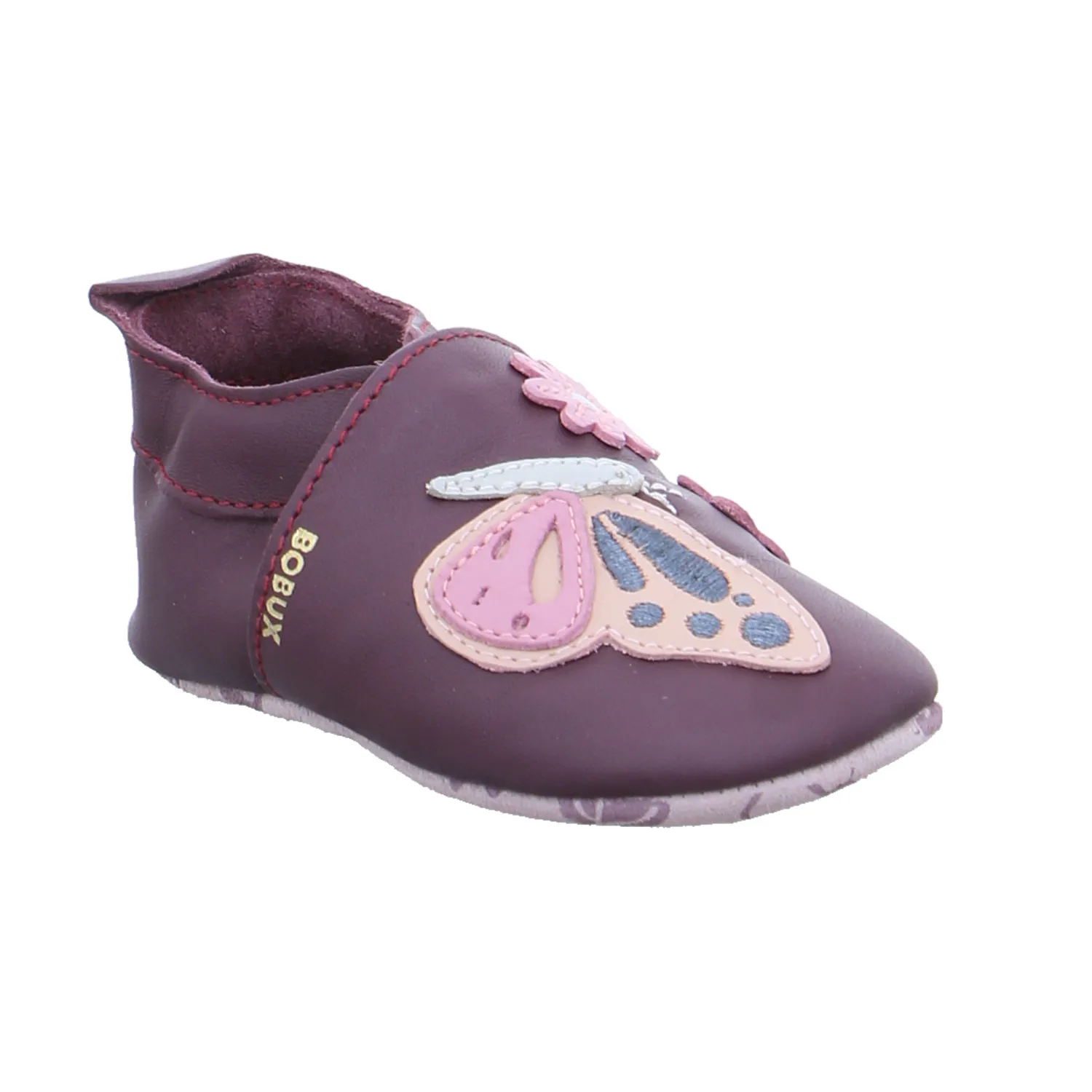 BOBUX Krabbelschuh Dunkelrot Leder
