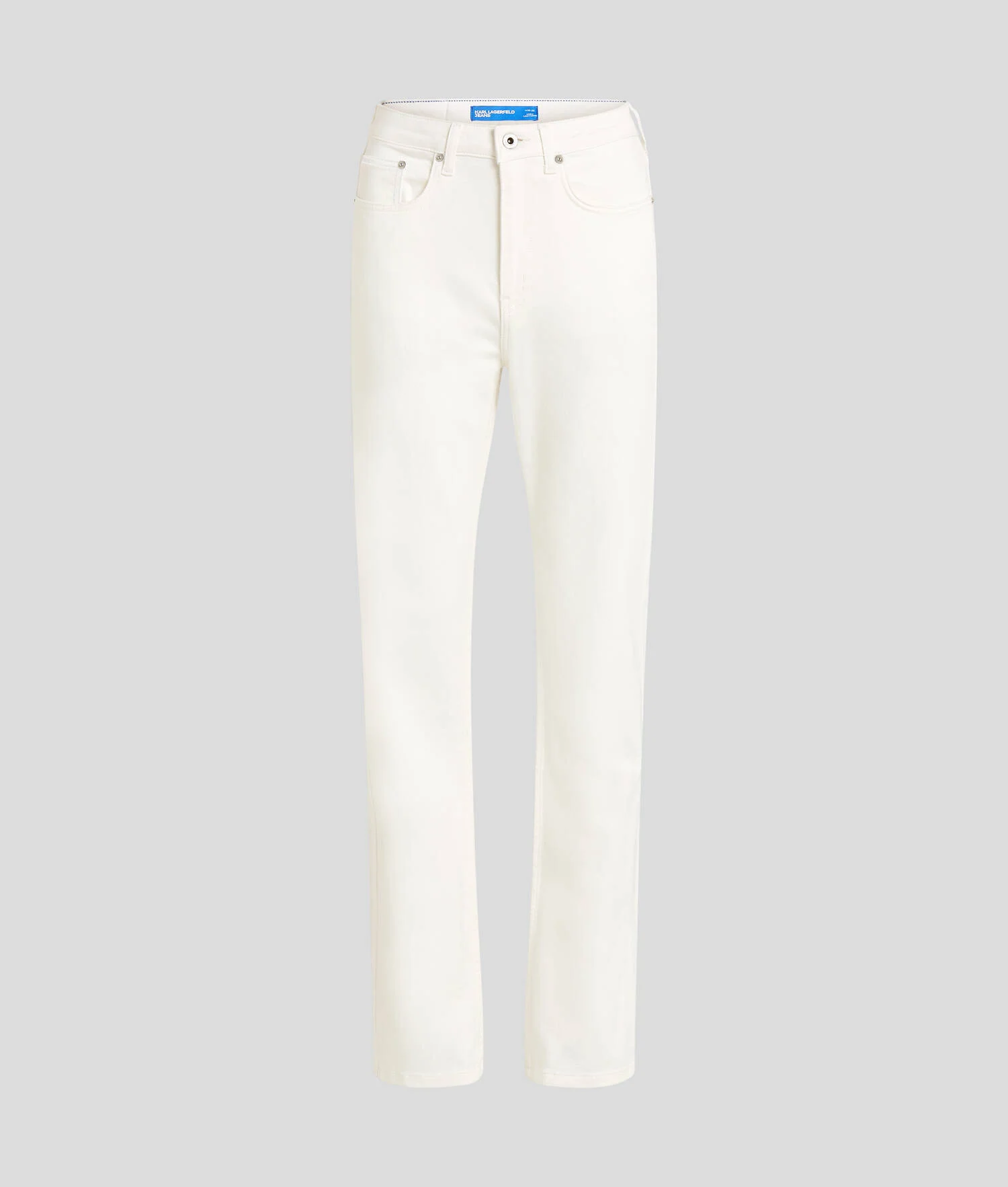 JEAN DROIT À TAILLE HAUTE - Denim Blanc