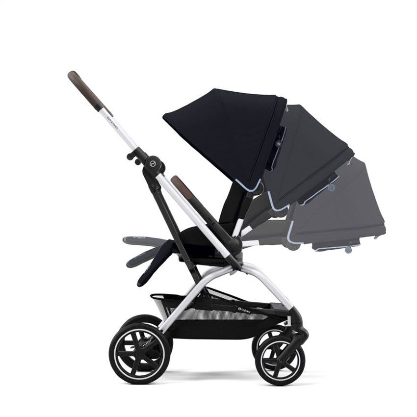 Poussette Eezy S Twist+ 2 châssis Silver - Ocean Blue - Ecru