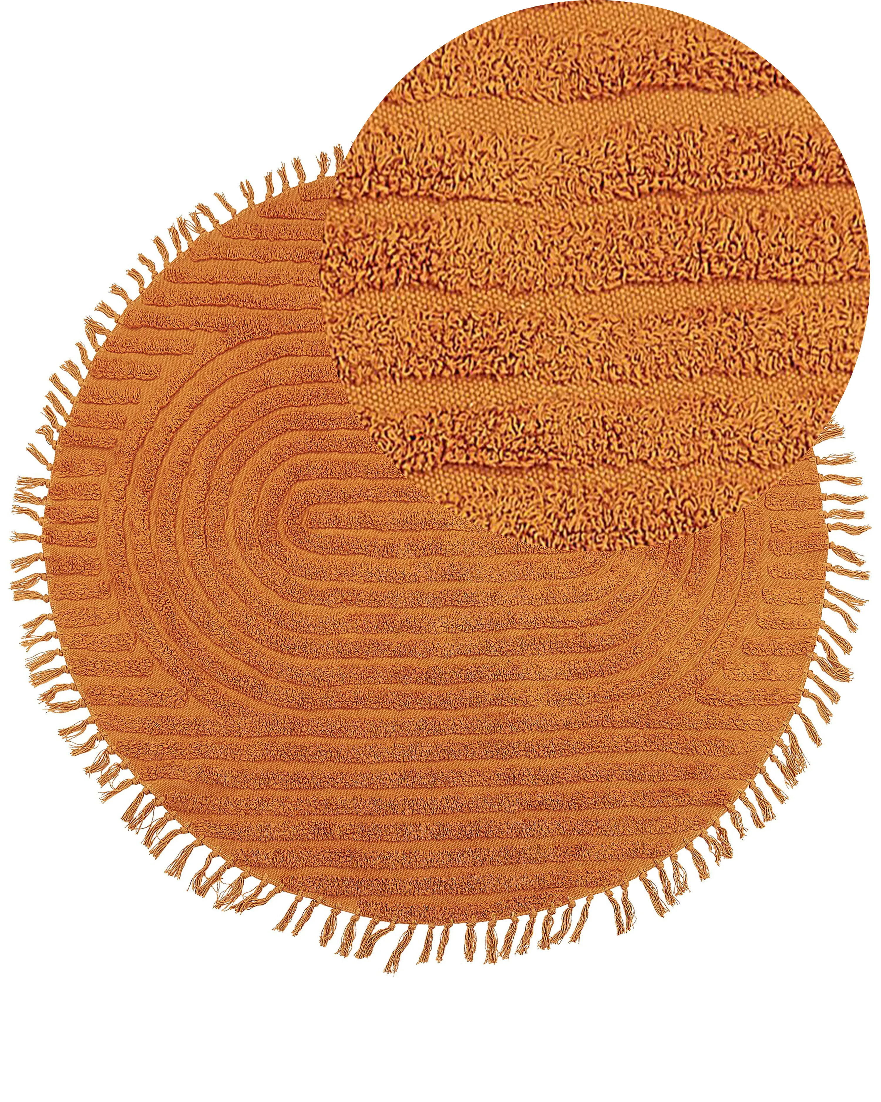Vloerkleed HALFETI Oranje ø 140 cm Katoen