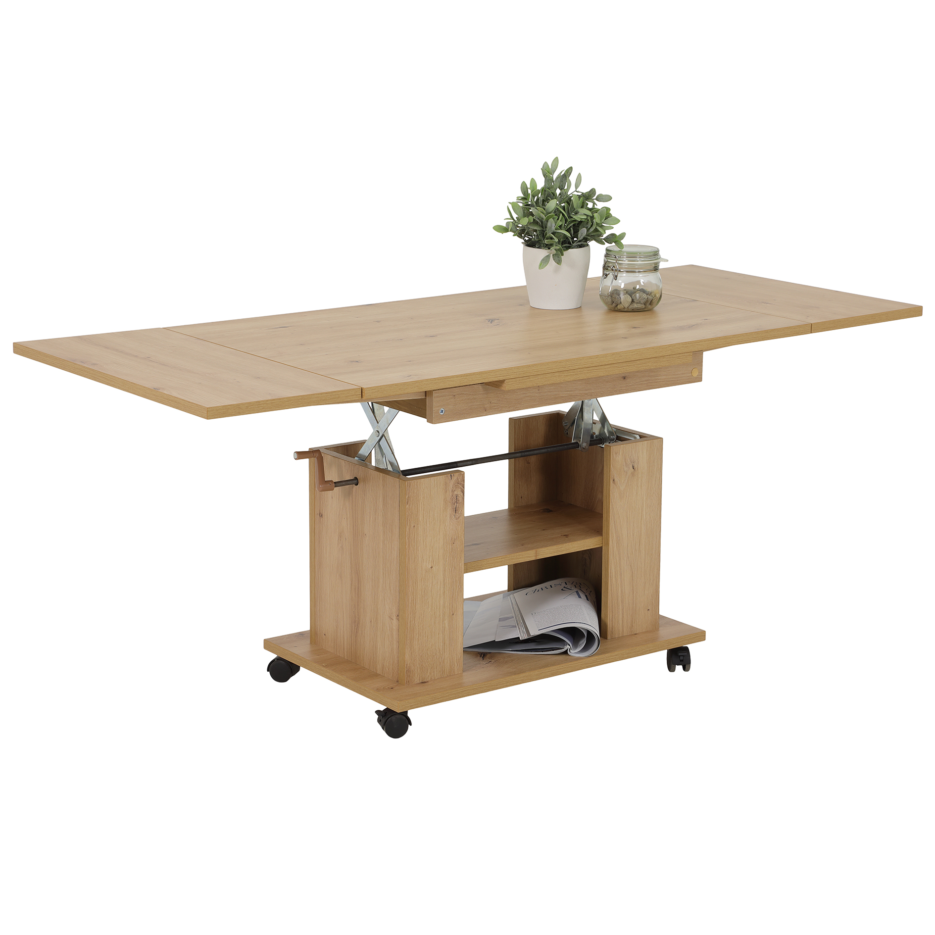 Couchtisch - Artisan Eiche - ausziehbar - höhenverstellbar