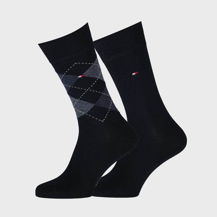 Tommy Hilfiger-2-pack herensokken ruiten - Tommy Hilfiger