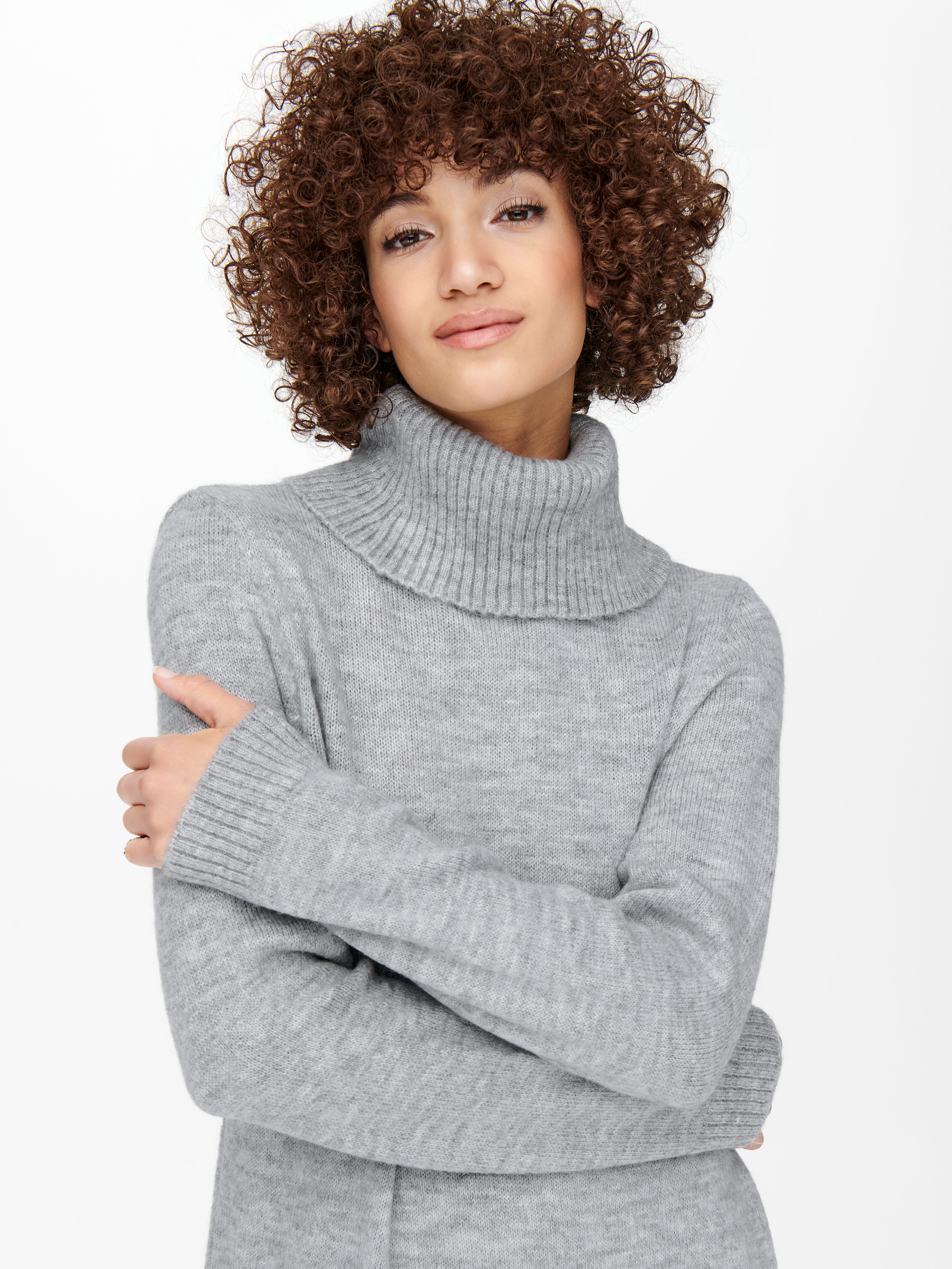 ONLBRANDIE Langes Kleid Light Grey Melange
