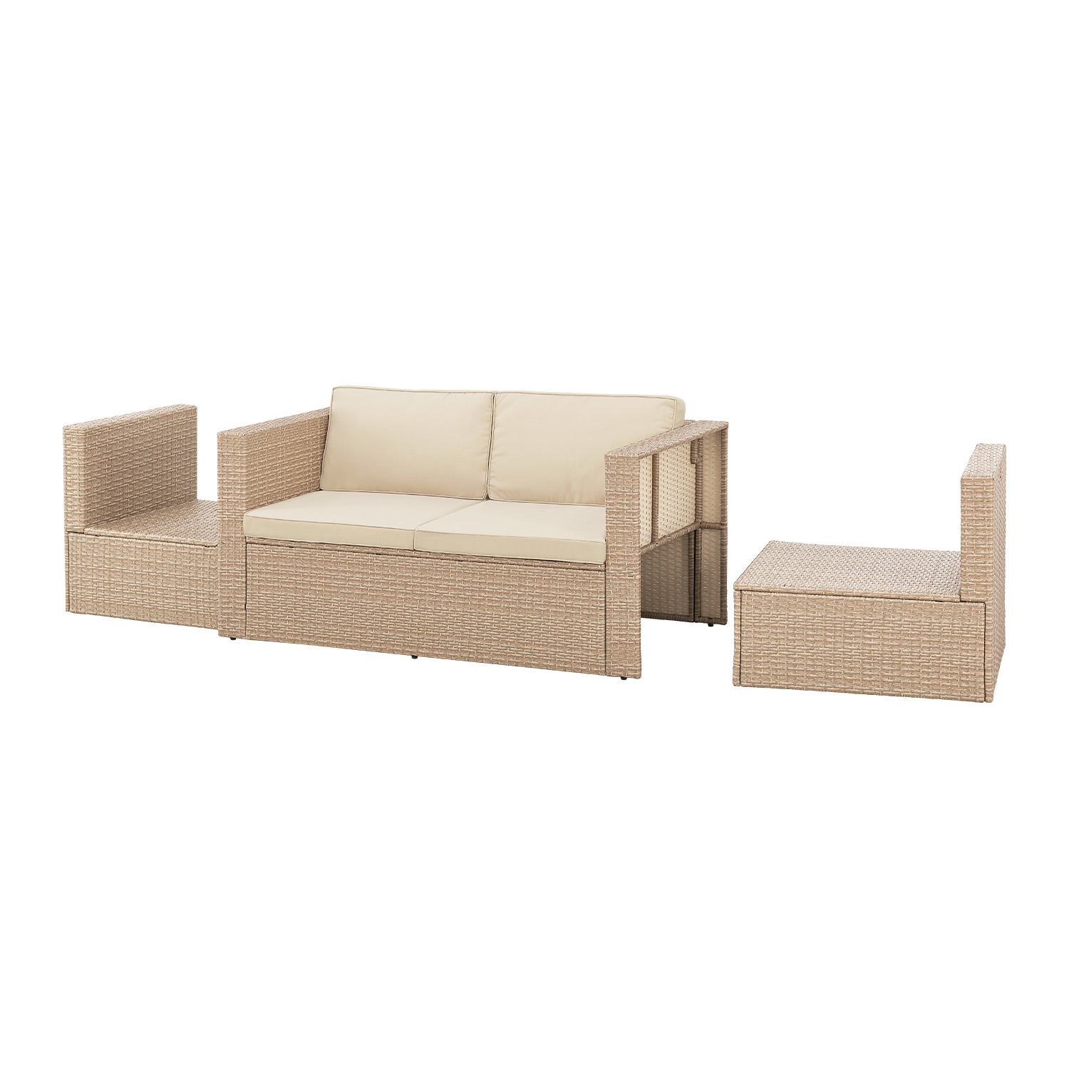 Juskys Salou polyrotan loungeset - Crème