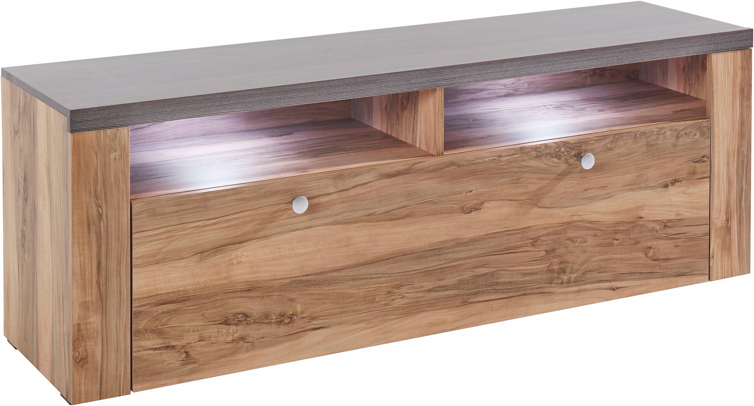 Home affaire Lowboard »Larona, zeitloses TV Board mit 1 Klappe und 2 offenen Fächern« Breite 140 cm, Fernsehbank, viel Stauraum, dekorative Rahmenoptik