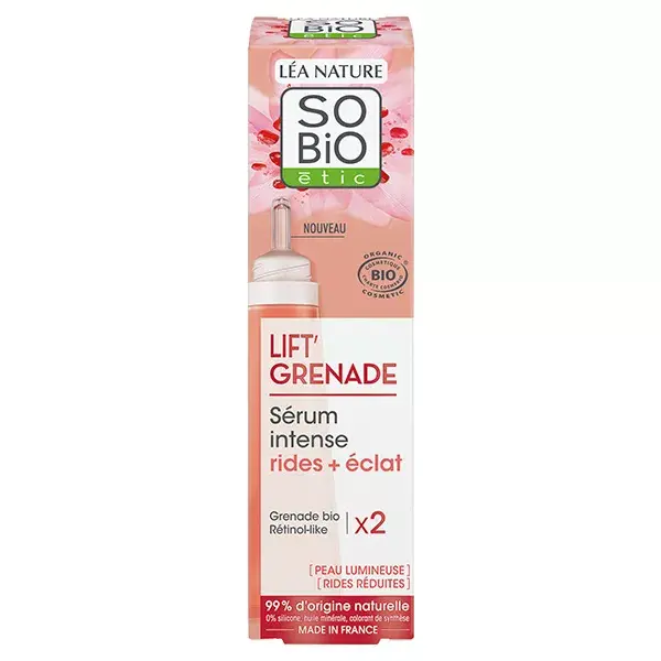 So'Bio Étic Lift'Grenade Sérum Orgânico Antirrugas Intenso + Luminosidade 30ml