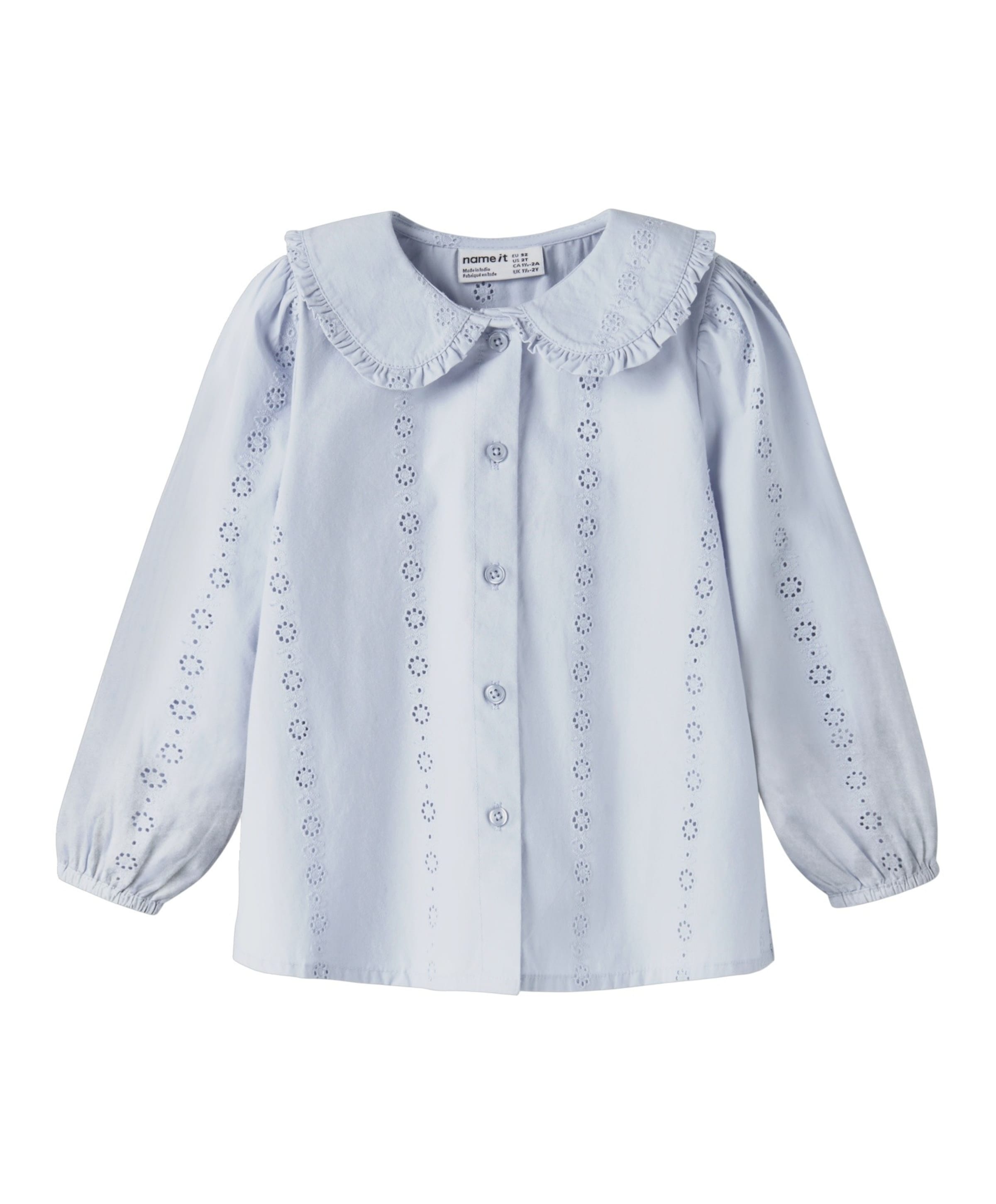 Name it Meisjes blouse lange mouw blauw