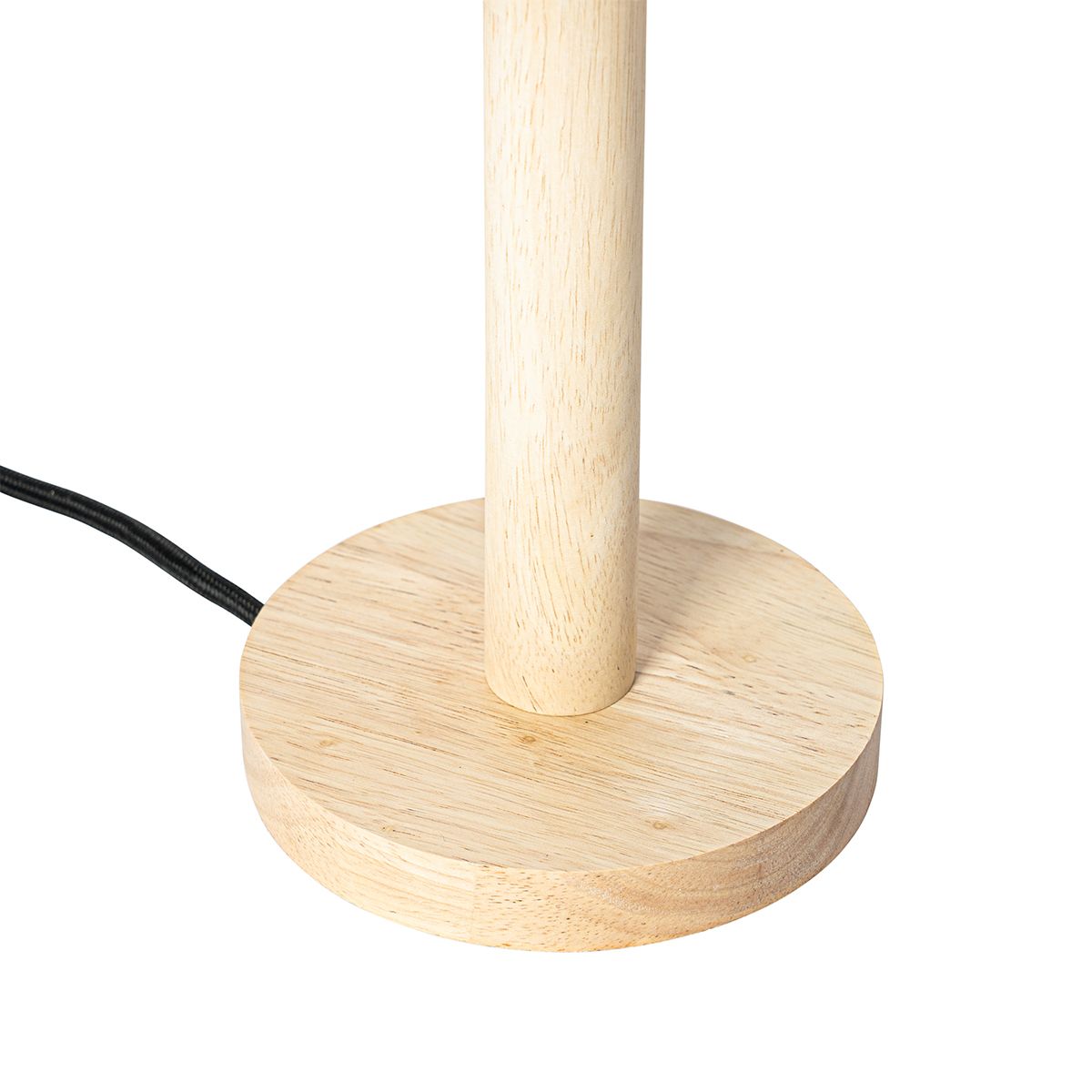 Landelijke tafellamp hout met linnen kap beige 25 cm - Mels