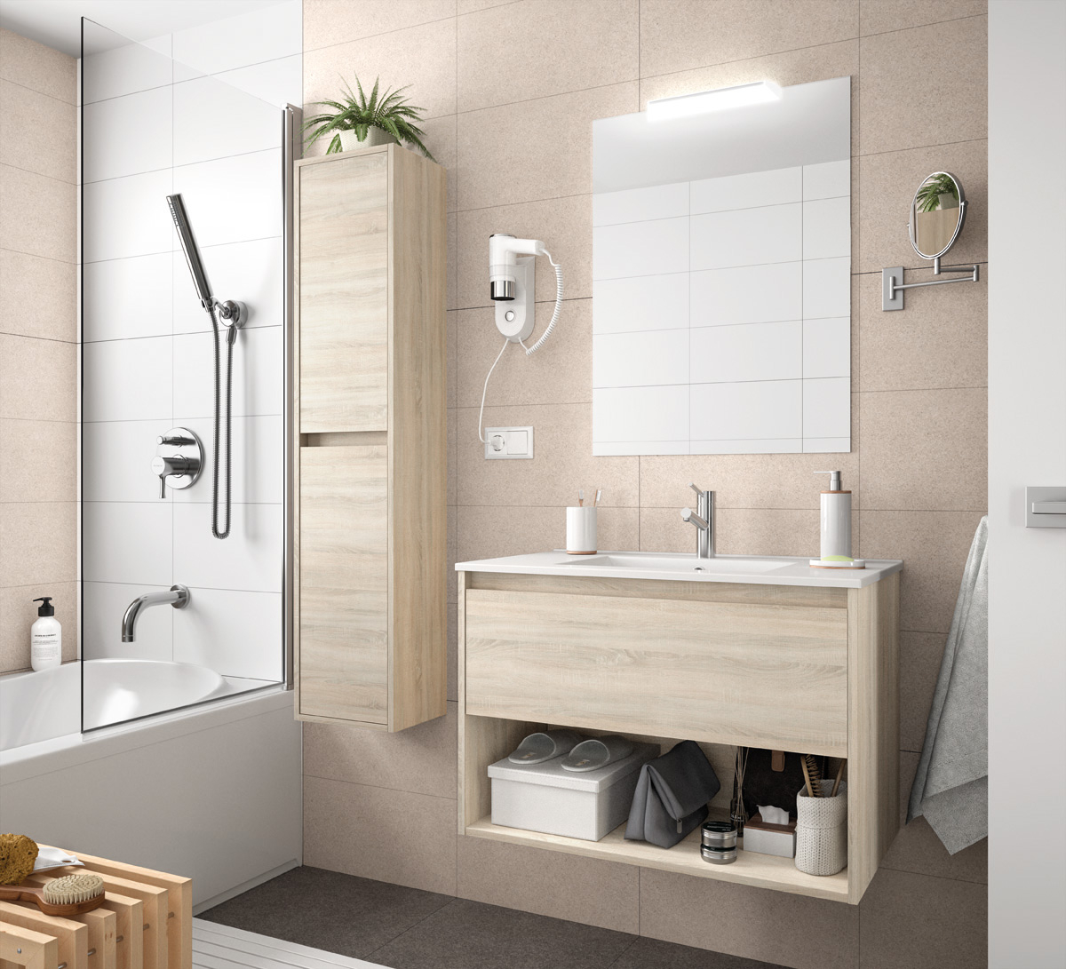 SHOWMODEL: Muebles Project badkamerkast 140x30x24cm caledonia