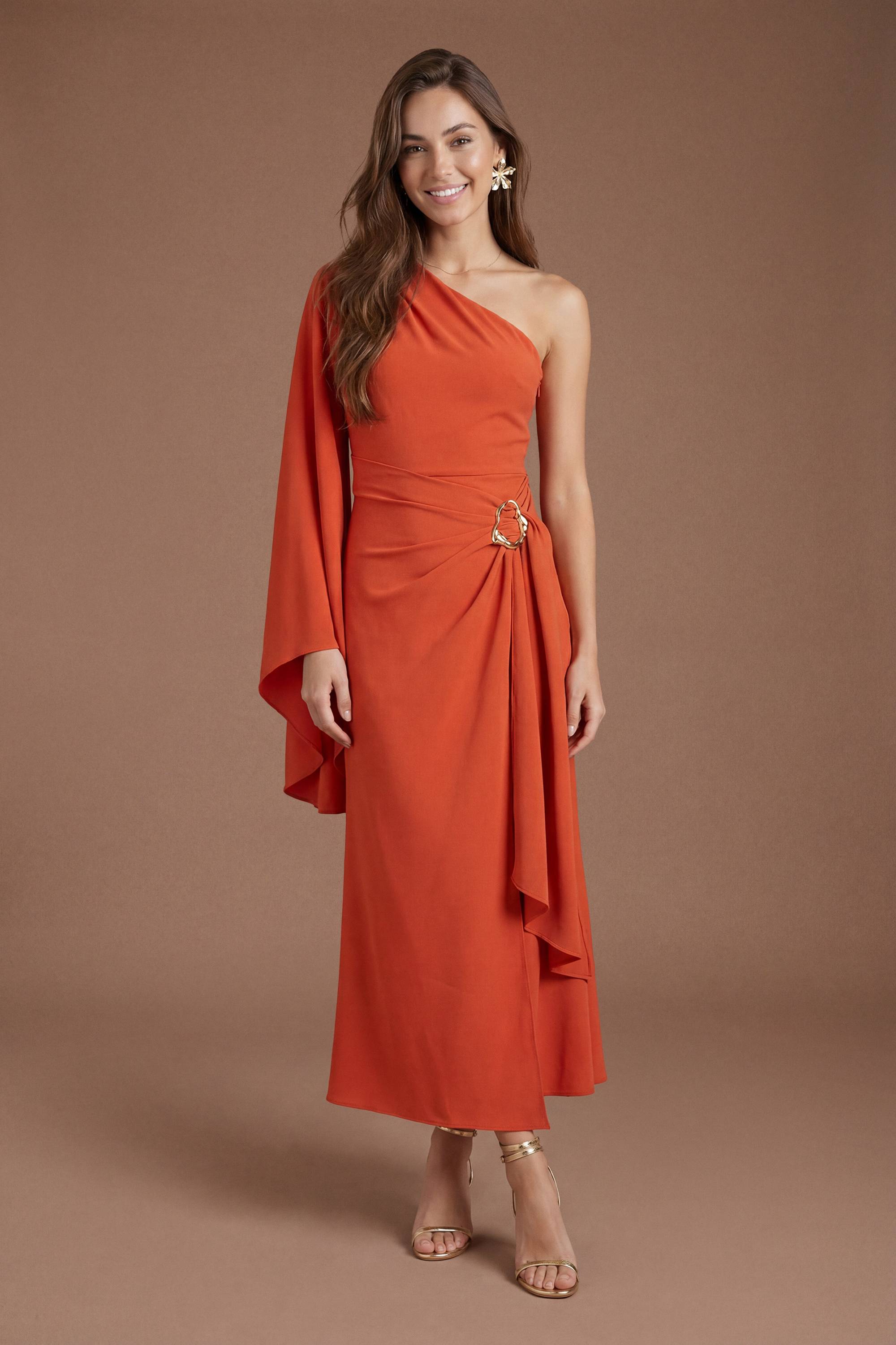 Coast Robe Midi Asymétrique À Détail Métallique