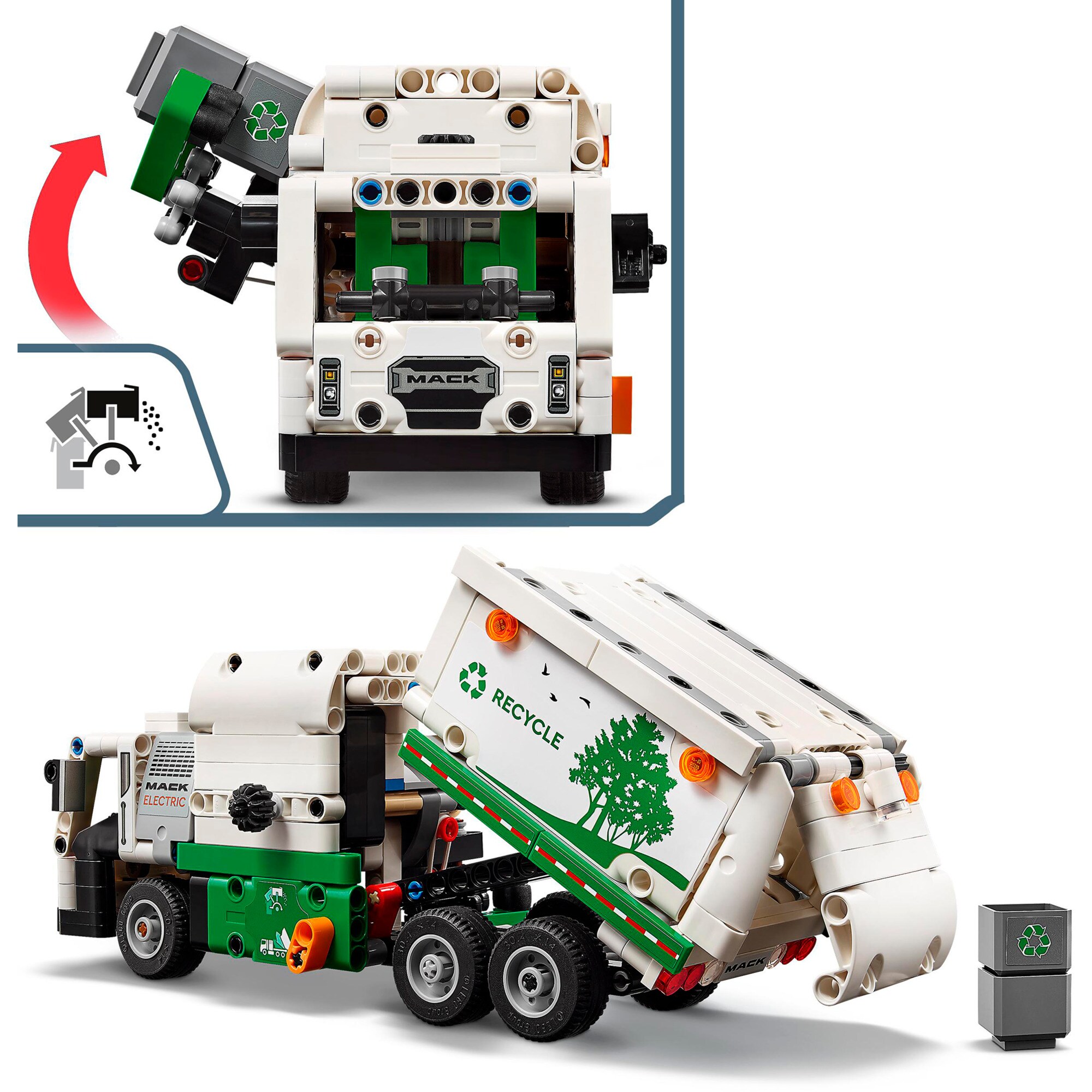 LEGO Konstruktionsspielzeug Technic Mack LR Electric Müllwagen