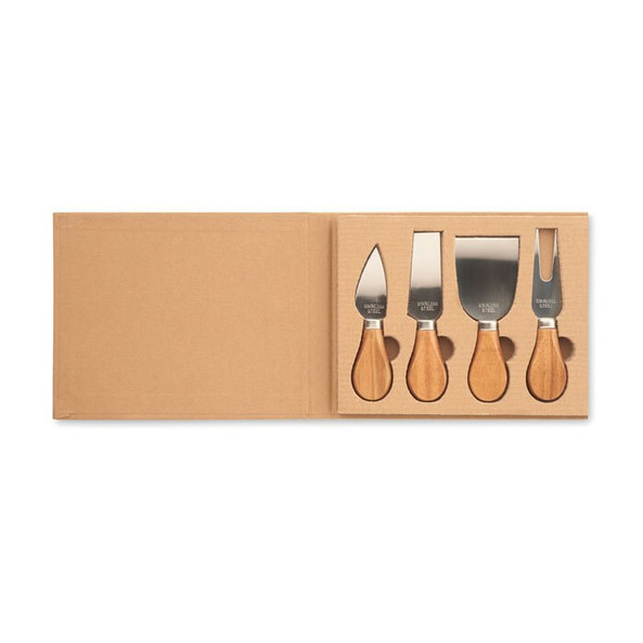 GiftRetail MO6953 - QUATTRO Set de 4 couteaux à fromage